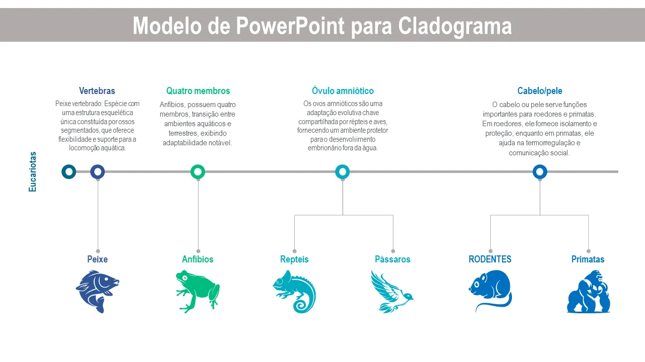 Modelo de Powerpoint de cladograma