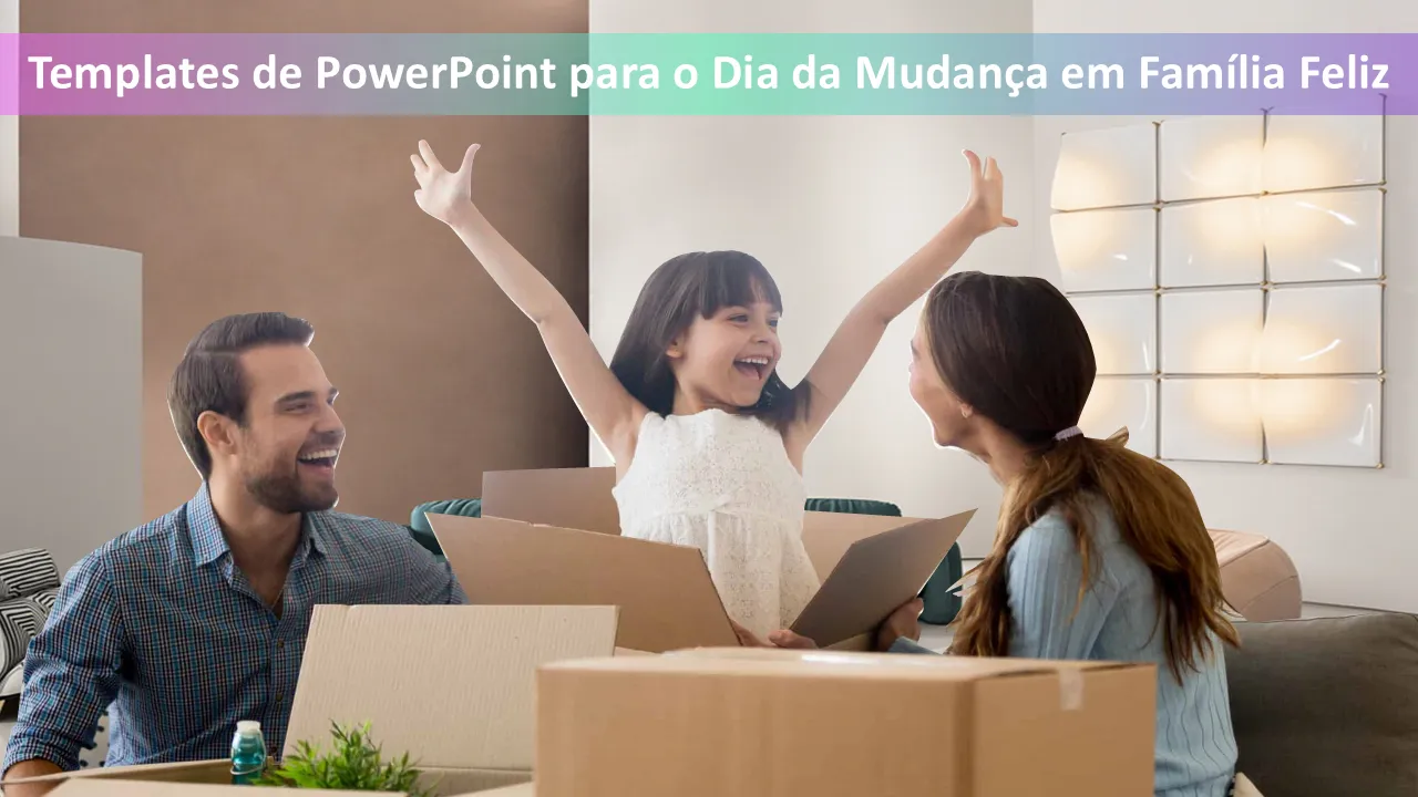 Templates de PowerPoint de Dia de Mudança em Família para Apresentações de Negócios
